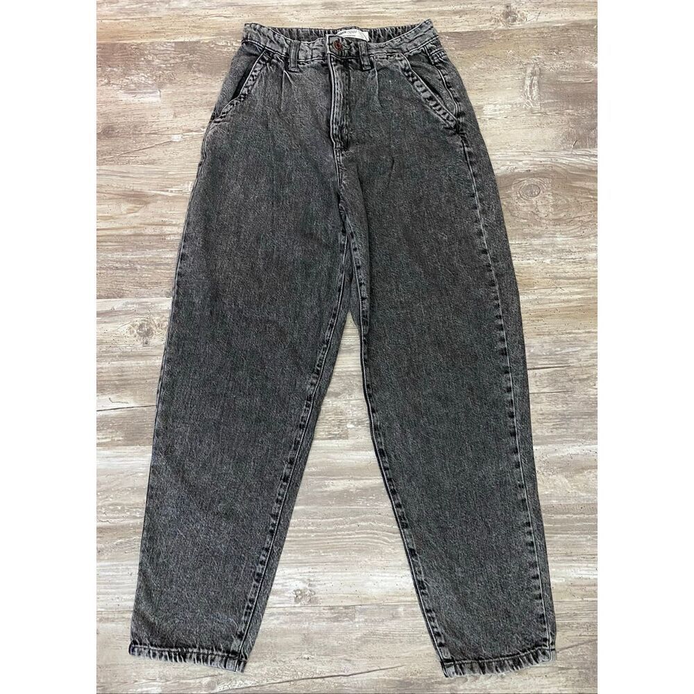 Garage Denim 80’s Mom Jeans High Rise Baggy Pleated Black Women’s Junior’s Sz 3